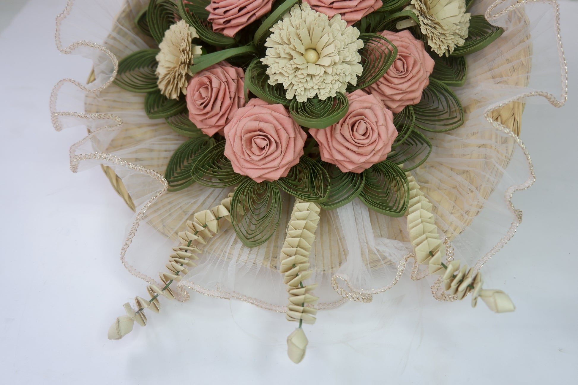 Marikit - abaniko bouquet with blush pink roses