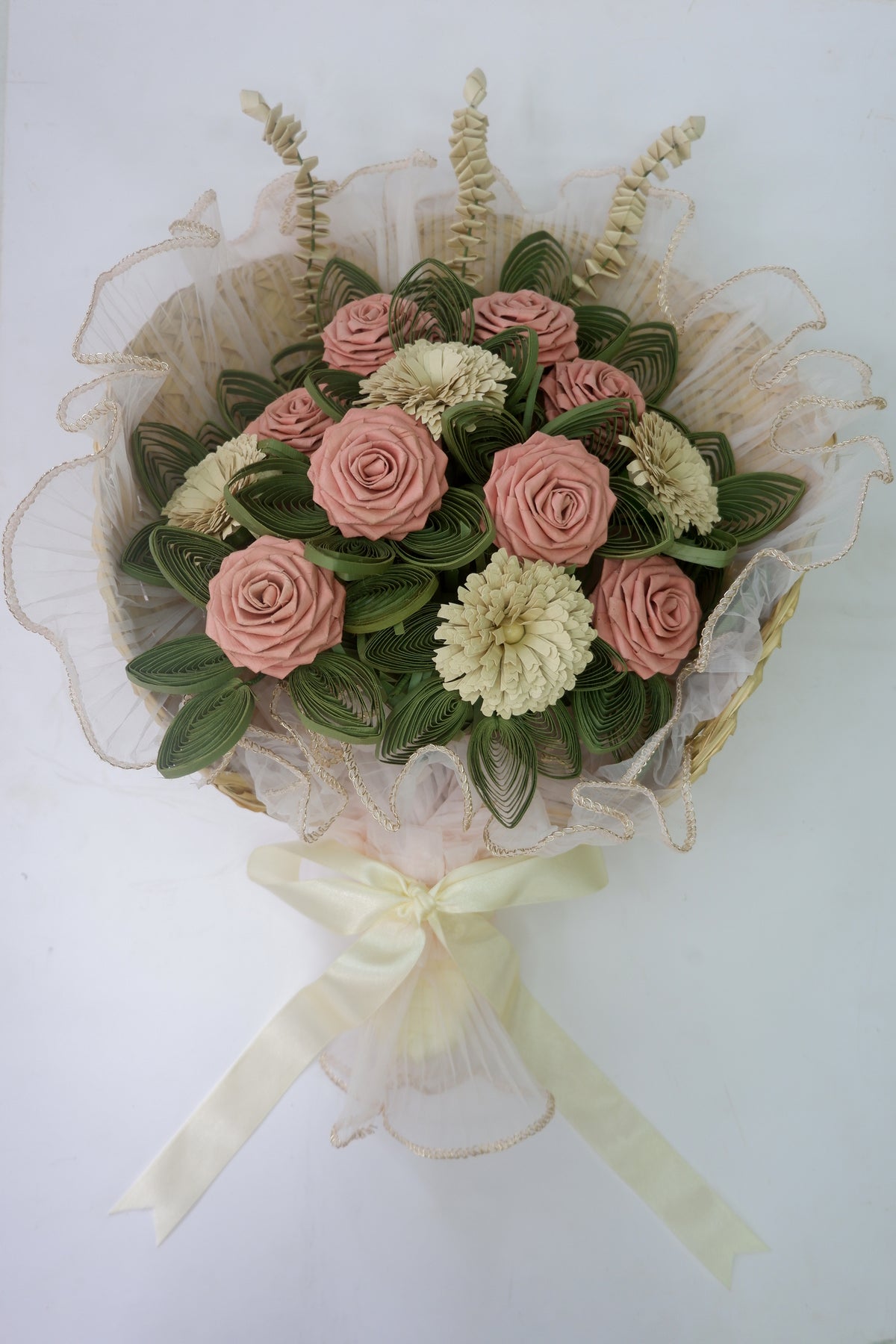 Marikit - abaniko bouquet with blush pink roses